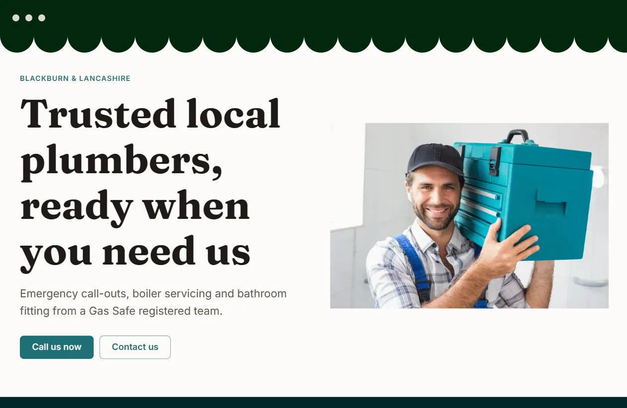 A live website built by The Monthly Studio, shown under a shopfront awning